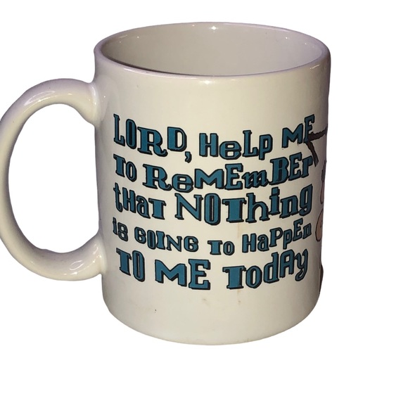 Cat Hanging from a Line Religious Coffee Mug Cup; “Lord Help Me..” Psalm 46:1 - Picture 2 of 9